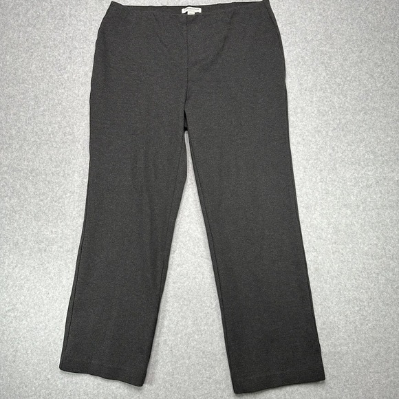Coldwater Creek Pants - Coldwater Creek Classic Fit Gray Knit Pull On Pants Elastic Waist Womens XL 16